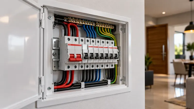 Quadro de distribuição elétrica residencial
