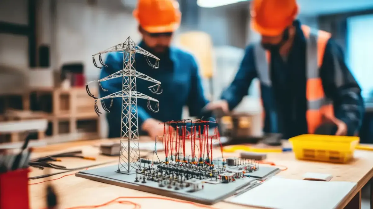 Equipe da THE Montagens executando instalações elétricas industriais em obra de grande porte em São Paulo